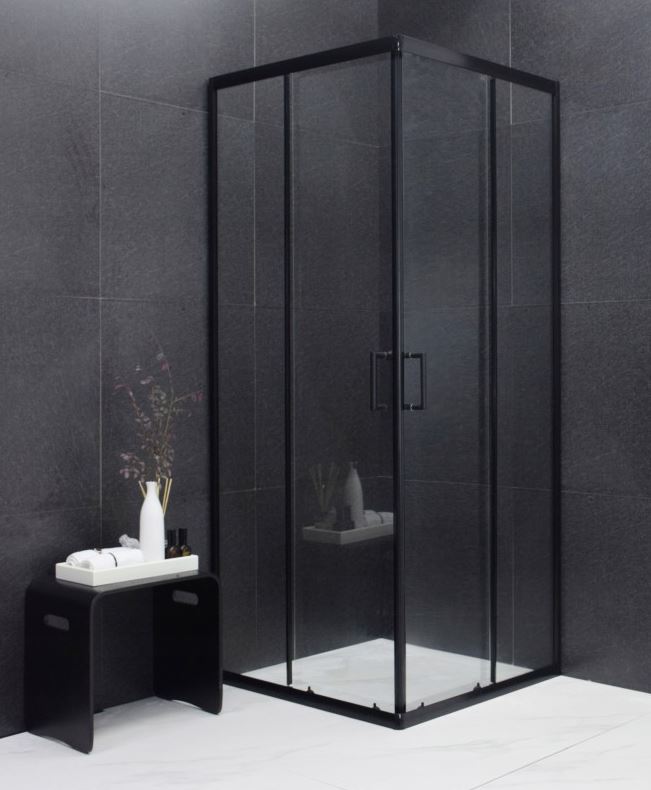 Sprchovací kút maxmax MEXEN RIO transparent - 80x80 cm - BLACK, 860-080-080-70-00