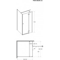 Štvorcový sprchovací kút PIXA