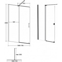 Walk-in sprchová zástena VAYO BLACK