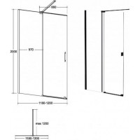 Walk-in sprchová zástena VAYO BLACK