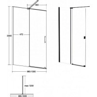 Walk-in sprchová zástena VAYO BLACK