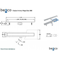 Odtokový žľab VIRGO 360 DUO