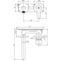 Podomietková umývadlová batéria TORINO-1F set Čierna