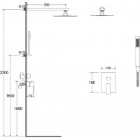 Podomietkový sprchový set SLIM MODERN/VARIUM II Čierna