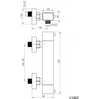 Sprchová termostatická batéria THERMO 12 SQUARE