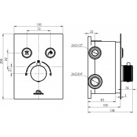 Termostatická podomietková batéria Thermo-2F