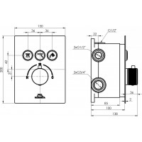 Termostatická podomietková batéria Thermo-3F