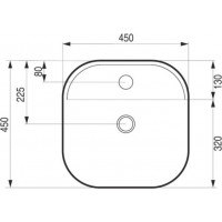 Keramické umývadlo na dosku GRINZA 45×45×11 cm
