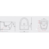 Závesný bidet UNO 50 cm - biely