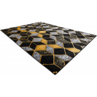 Kusový koberec Gloss 400B 86 3D geometric black/gold