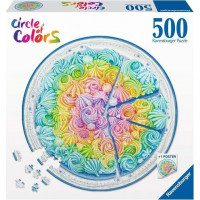 RAVENSBURGER Okrúhle puzzle Kruh farieb: Dúhová torta 500 dielikov