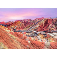 RAVENSBURGER Puzzle Dych vyrážajúce hory: Dúhové hory, Čína 1000 dielikov