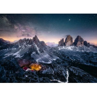 RAVENSBURGER Puzzle Dych vyrážajúce hory: Tre Cime, Dolomity, Taliansko 1000 dielikov