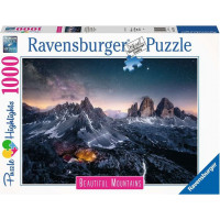 RAVENSBURGER Puzzle Dych vyrážajúce hory: Tre Cime, Dolomity, Taliansko 1000 dielikov