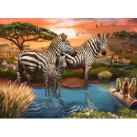RAVENSBURGER Puzzle Zebry pri napájadle 500 dielikov