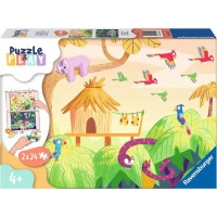 RAVENSBURGER Puzzle&Play: Dobrodružstvo v džungli 2x24 dielikov