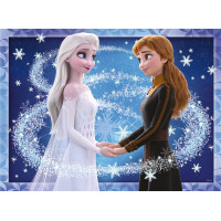 RAVENSBURGER Svietiace puzzle Ľadové kráľovstvo: Sestry Anna a Elsa 500 dielikov