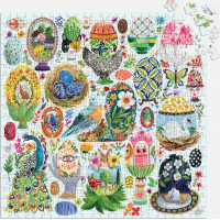 GALISON Štvorcové puzzle Remeselne vyrábané vajcia 500 dielikov