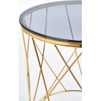 Konferenčný stolík SELENA - zlatý/dymové sklo