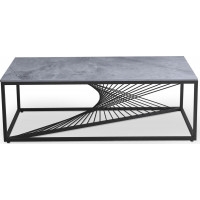 Konferenčný stolík INFINE 2 - šedý mramor/čierny