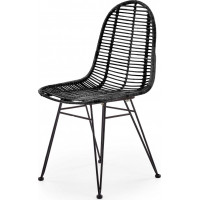 Ratanová stolička RUTA - čierna