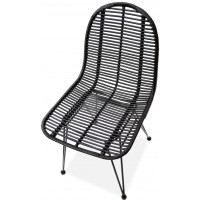 Ratanová stolička RUTA - čierna