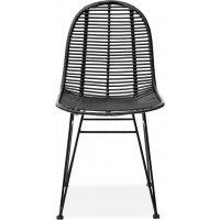 Ratanová stolička RUTA - čierna