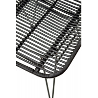 Ratanová stolička RUTA - čierna