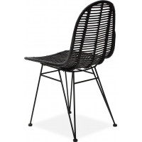 Ratanová stolička RUTA - čierna