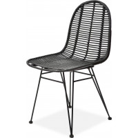 Ratanová stolička RUTA - čierna