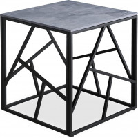 Konferenčný stolík VERSO 2 hranatý - šedý mramor/čierny