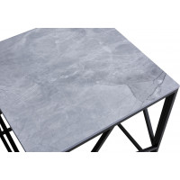 Konferenčný stolík VERSO 2 hranatý - šedý mramor/čierny