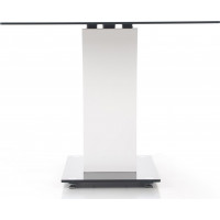 Jedálenský stôl VESNA 160x90x76 cm - biely/čierne sklo