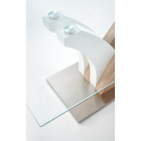 Jedálenský stôl VILMA 160x90x76 cm - dub sonoma/biely/sklo