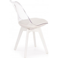 Jedálenská stolička VIVIANA - bezfarebná / biela