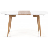 Jedálenský stôl EDDIE - 120(200)x100x75 cm - rozkladací - biely/dub san remo
