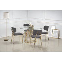 Jedálenský stôl LIVE - 120x75 cm - číre sklo/zlatý