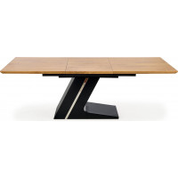 Jedálenský stôl FERGIE - 160(220)x0x75 cm - rozkladací - prírodný/čierny