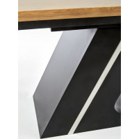 Jedálenský stôl FERGIE - 160(220)x0x75 cm - rozkladací - prírodný/čierny