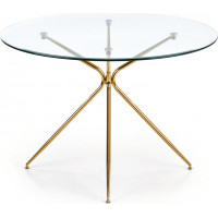 Jedálenský stôl RON 110x74 cm - sklo/zlatý