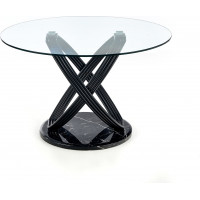 Jedálenský stôl OPTIK - 122x77 cm - číre sklo/čierny