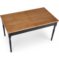 Jedálenský stôl ROKOKO - 140(220)x80x76 cm - rozkladací - tmavý dub/čierny
