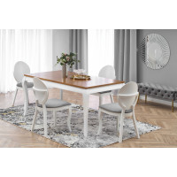Jedálenský stôl WINNIE 160(240)x90x76 cm - rozkladací - tmavý dub/biely