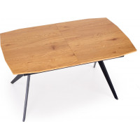 Jedálenský stôl GUSTAV - 140(180)x90x76 cm - rozkladací - dub zlatý/čierny
