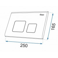 Ovládacie tlačidlo splachovadla - zlaté - dvojčinné - plastové - typ H