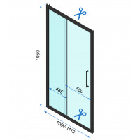 Sprchové dvere MAXMAX Rea RAPID slide 110 cm - chróm