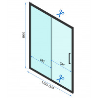 Sprchové dvere MAXMAX Rea RAPID slide 130 cm - zlaté