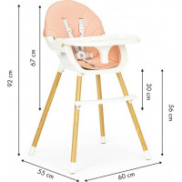 ECOTOYS Jedálenská stolička 2v1 Ružová