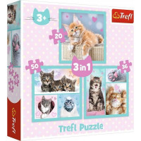 TREFL Puzzle Sladké mačiatka 3v1 (20,36,50 dielikov)