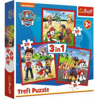 TREFL Puzzle Tlapková patrola: Veselí psíci 3v1 (20,36,50 dielikov)